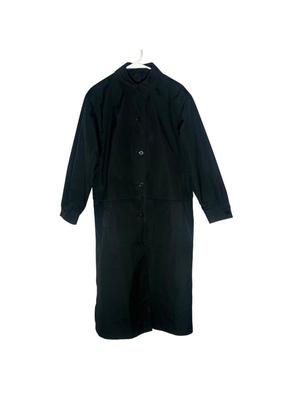 Tempo Europa by London Fog Trench Coat Women's Size 10 in Black - EUC!